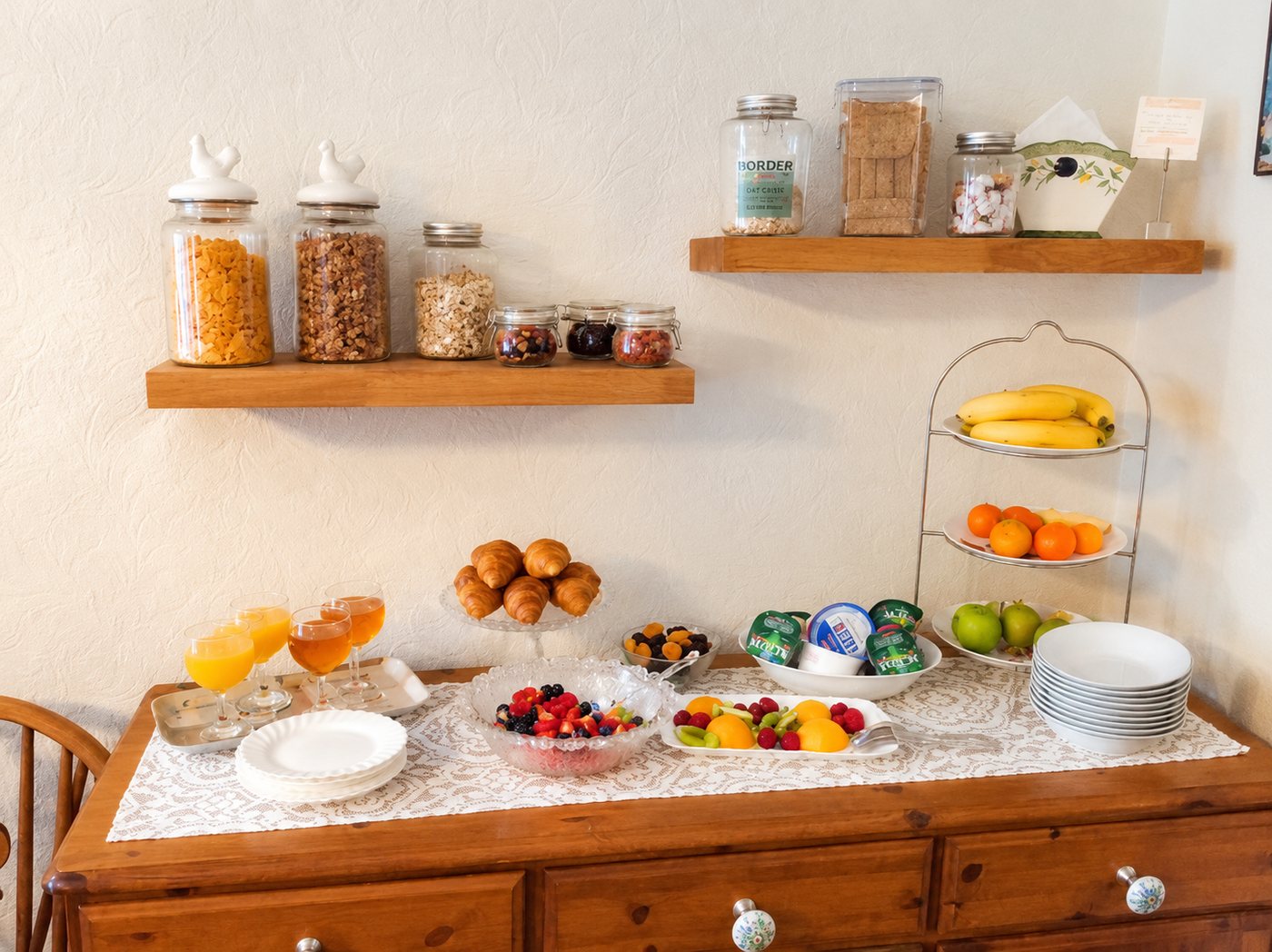 The breakfast buffet at Lilac Villa